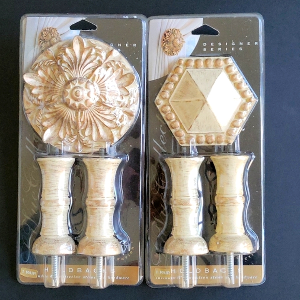 Designer Curtain Holdback 2 pairs NIB